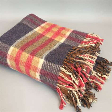 All Wool British Made Rug Blanket 1960s