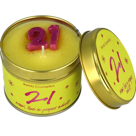 21st Birthday Tinned Candle Bomb Cosmetics Uk