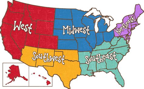 Us Regional Map For Kids