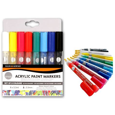 Daler Rowney Simply Acrylic Paint Markers Set Of 8 Pcs Buy Online At