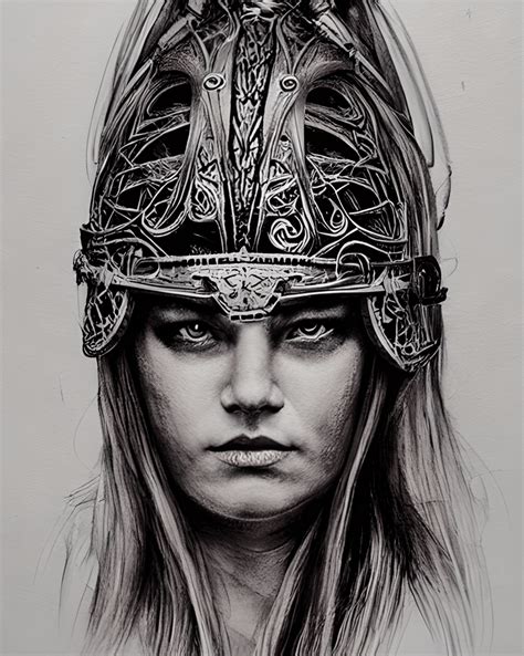Female Viking Warrior Silhouette Graphic · Creative Fabrica