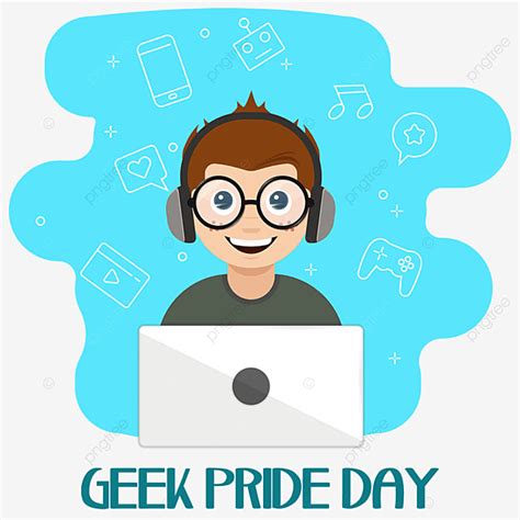 Geek Pride Vector Png Images Celebrating Geek Pride Day Boy Man