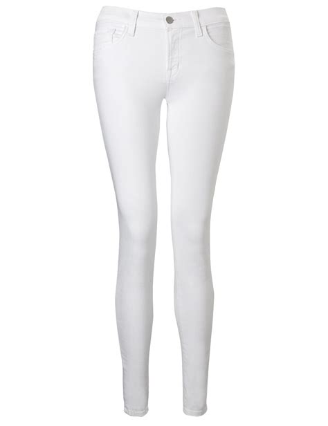 J Brand White Mid Rise Skinny Jean In White Lyst