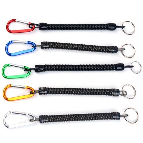 Steel Wire Rope Elastic Key Chain Recoils Retractable Anti Lost Secure
