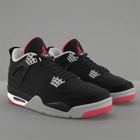 Air Jordan 4 Retro Model TurboSquid 1536794