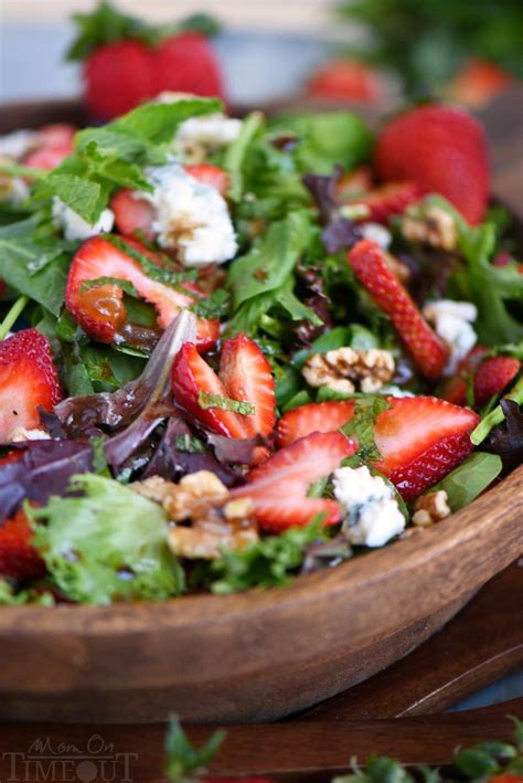 Strawberry Salad With Gorgonzola Walnuts And Mint