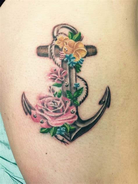 30 Floral Anchor Tattoos For Women Tattooblend