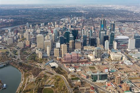 Aerial Photo Edmonton Skyline