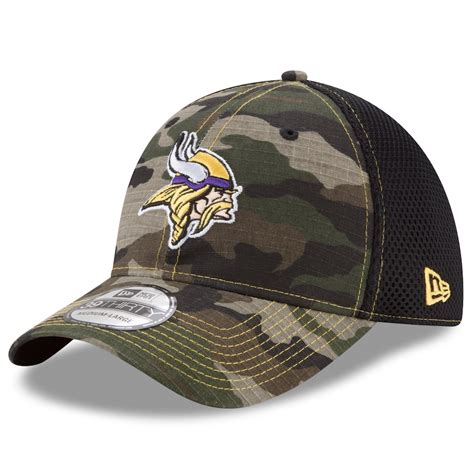 Minnesota Vikings New Era Woodland Shock Stitch Neo 39thirty Flex Hat