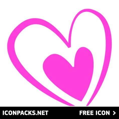 free hand drawn cute pink heart inside heart svg png icon symbol download image