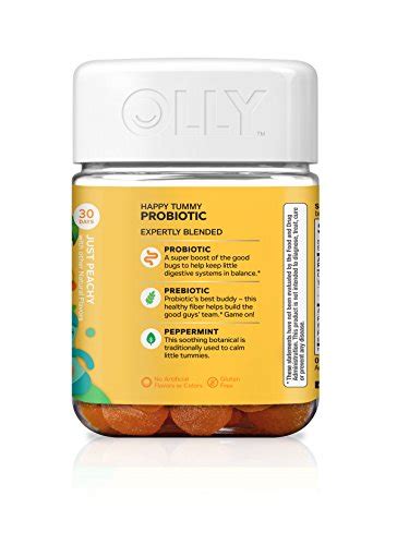 Olly Kids Happy Tummy Gummy Supplement Probiotic Just Peachy 30