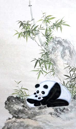 Chinese Panda Painting 0 4513003 34cm X 69cm13〃 X 27〃