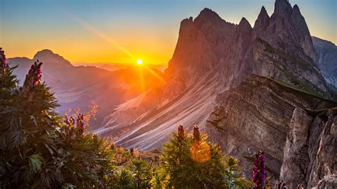 Sunrise At The Dolomites Italy Hd Wallpaper