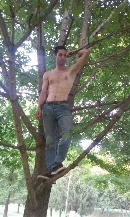 Flynn Posing In A Tree And Not Diapered Sadly But Tell Ne What