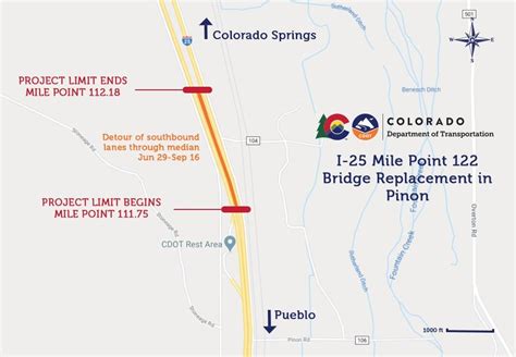I 25 Mile Point 122 Bridge Replacement In Pinon Project Map