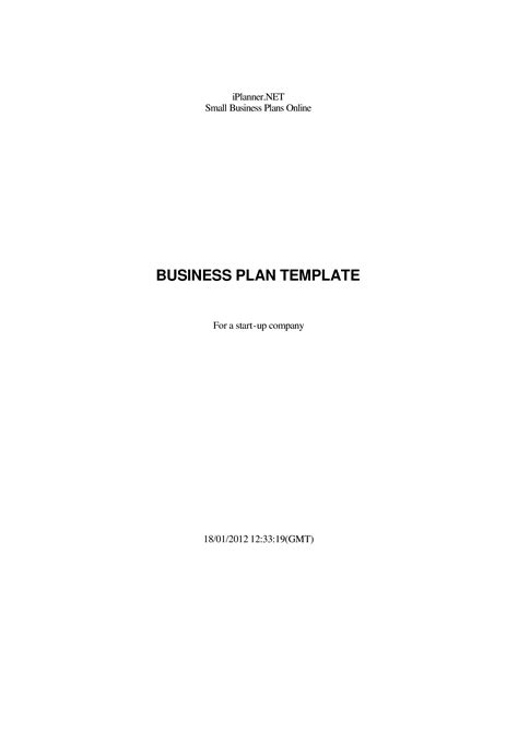 Kostenloses Business Plan Example Template