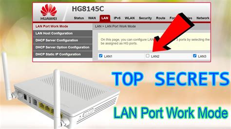 LAN Port Work Mode Configuration In Huawei Onu Router 2021 YouTube