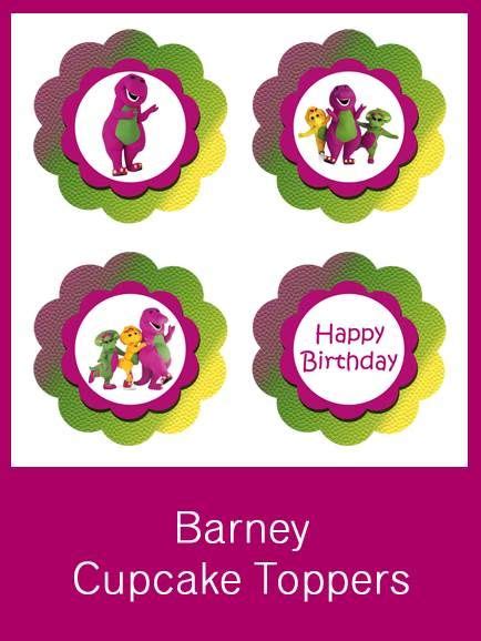 Barney Cupcake Toppers
