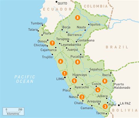 Map Of Peru Peru Regions Rough Guides Rough Guides