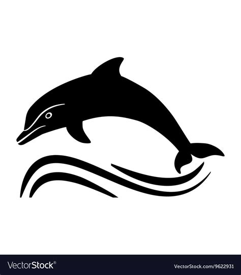 Black Dolphin Silhouette Royalty Free Vector Image