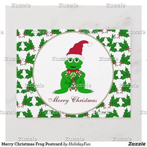 Merry Christmas Frog Postcard Unique Christmas Cards