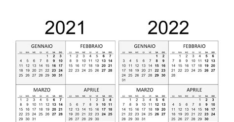 Calendario Annuale 2021 2022 Calendario Mar 2021