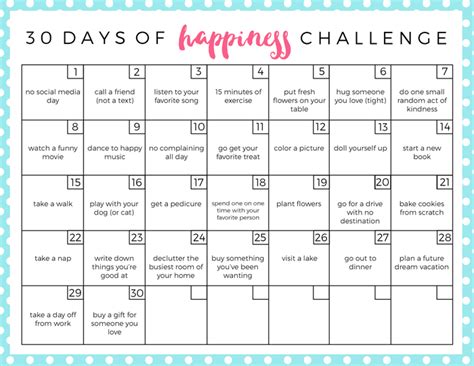 The 30 Day Happiness Challenge With Simple Happy Tasks