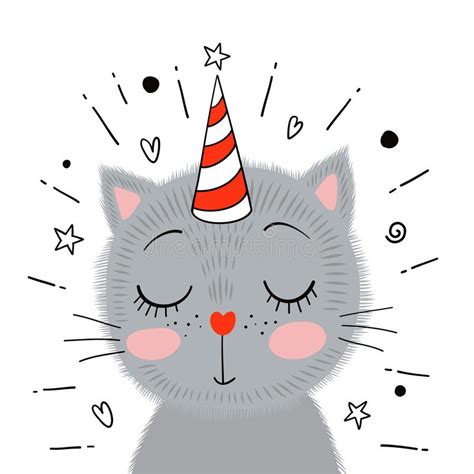 Cute Little Gray Kitten Vector Illustration Stock Vector