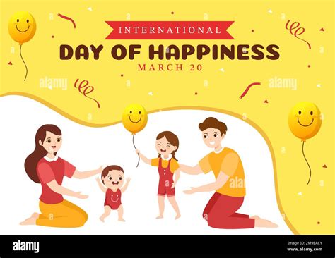 World Happiness Day Celebration Illustration With Smiling Face