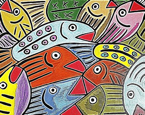 Whimsical Colorful Fish Painting By Scott D Van Osdol Fine Art America