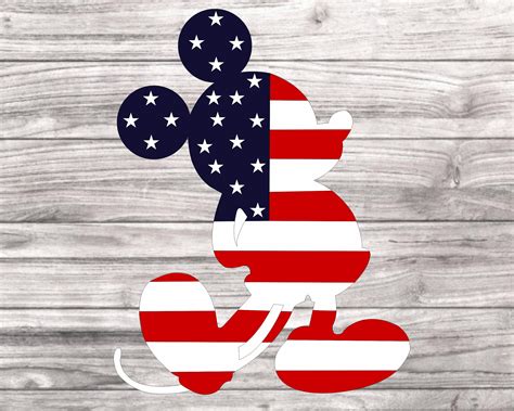 Mickey Mouse American Flag Svg Mickey Mouse Silhouette Png Etsy