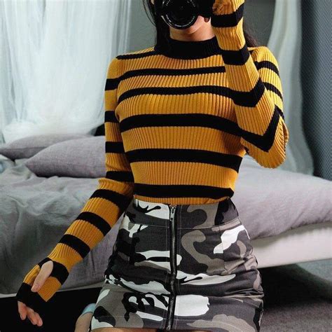 Knit Striped Sweater Cosmique Studio Aesthetic Clothing