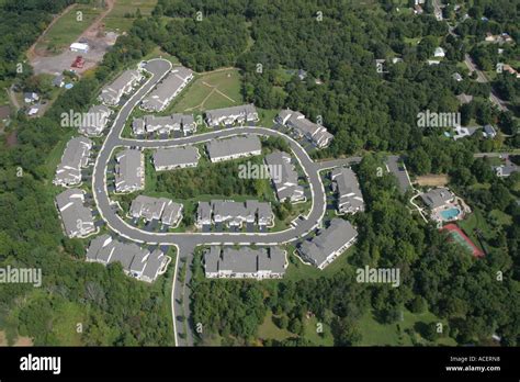 Aerial View Of Townhouse Village Stock Photo Alamy