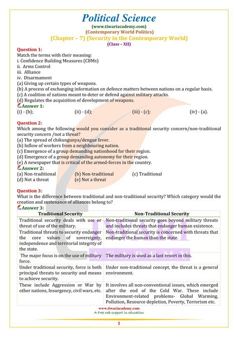 Ncert Solutions For Class 12 Political Science Chapter 7 For 2024 25