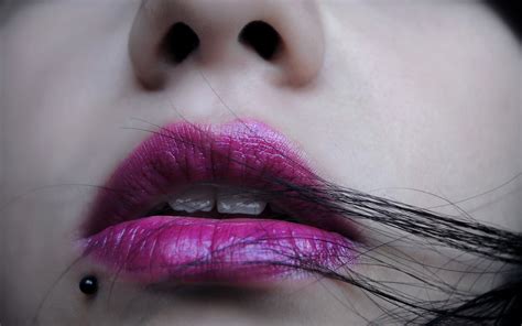 Model Lipstick 2k Lips Closeup Women Face Piercing Hd Wallpaper