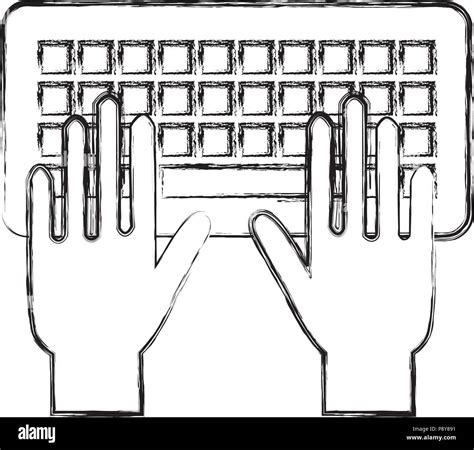 Hands Typing In Keyboard Vector Illustration Design Stock Vector Image