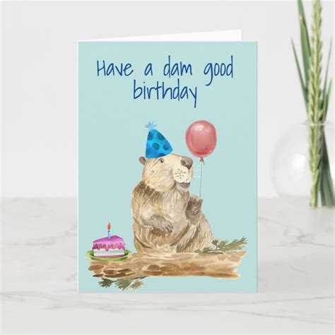 Happy Birthday Funny Beaver Card Zazzle