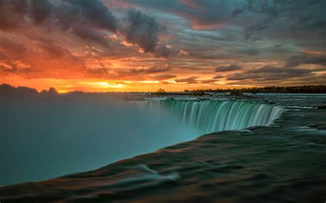 Erstens finden sie das perfekte hintergrundbild für ihren pc. Niagara Falls In Canada Sunset Landscape Nature 4k Ultra ...