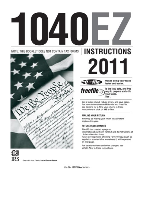 Instructions For Form 1040ez Income Tax Return For Single And Joint