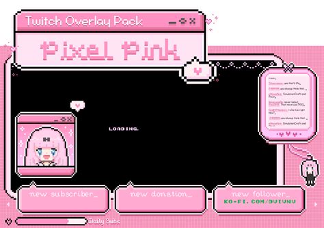 Twitch Overlay Pack Pixel Pink On Behance