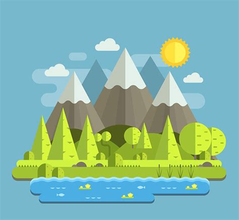 How To Create A Mountain Landscape In Flat Style In Adobe Illustrator