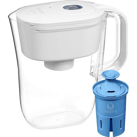 Brita Plastic 6 Cup White Water Filter Pitcher With Elite Filter