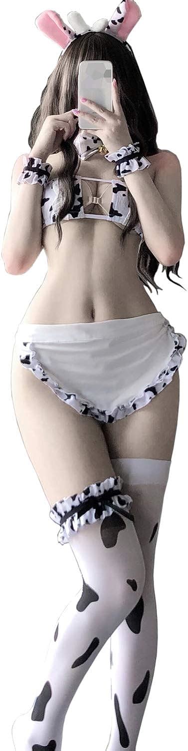 Rongyee Cosplay Kostüm Anime Sexy Mini Kuh Bikini Dessous Set Lovely