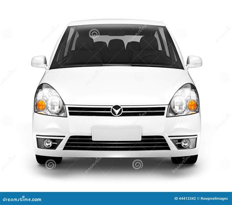 3d Image Of Front View Of White Car Stock Photo Image Of Motor Idea