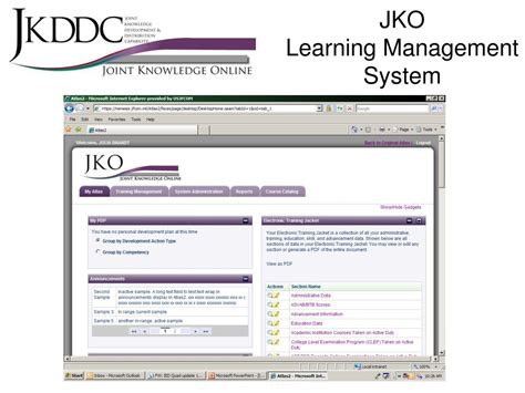 Ppt Joint Knowledge Online Jko Today And Tomorrow Powerpoint