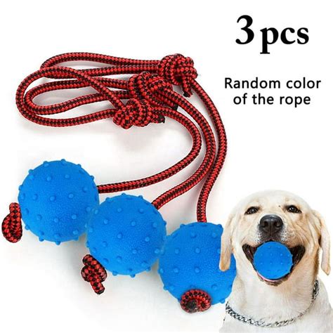 Legendog 3pcs Dog Toys Ball With Rope Interactive Dog Tug Toy