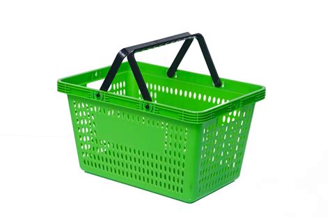 Fashionable Portable Supermarket Basket With Double Small Hole Handles