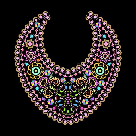 Neckline Ornamental Ethnic Design Stock Vector Illustration Of