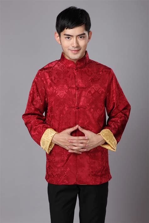 This inclusion of the country's own history made uniforms different from those of most countries. 2019 Wholesale Cheongsam Top Traditional Chinese Clothing For Men Long Sleeve Male Satin Silk ...