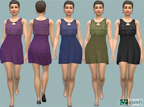 Plaid Dress With Floral Over Top By Dgandy At Tsr Sims 4 Updates